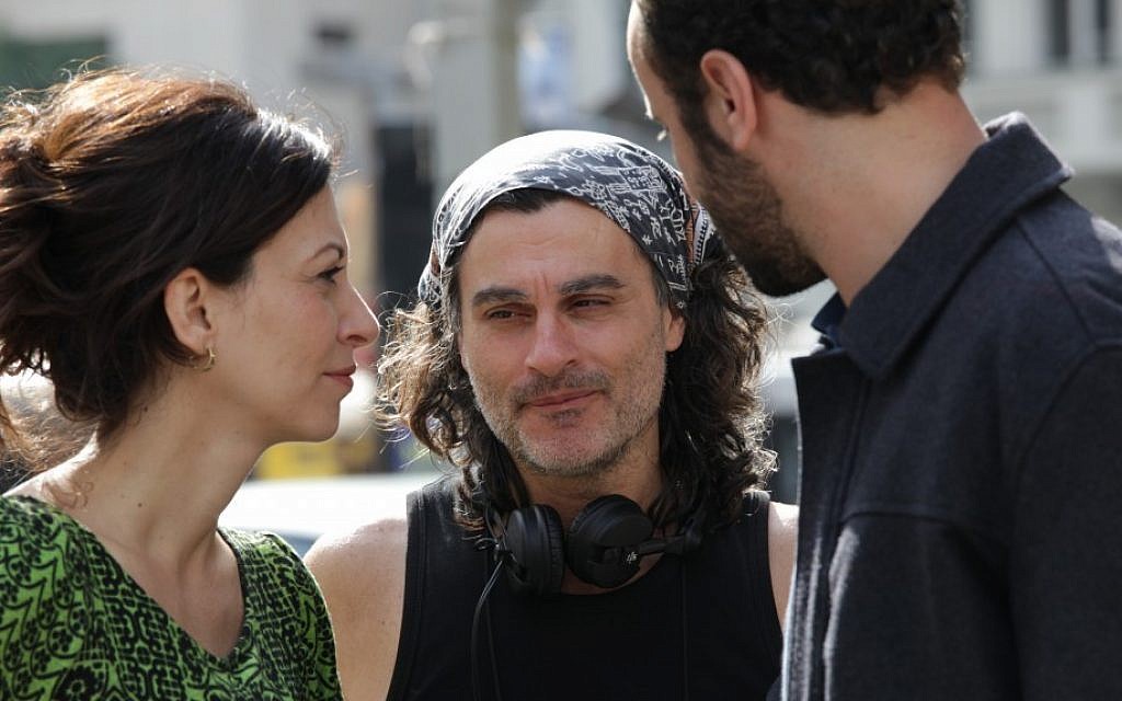 Ziad Doueiri (center) with actors Ali Suliman (right) and Reymond Amsalem (left), on the set of 'The Attack' (courtesy/Ziad Doueiri) Ziad Doueiri (center) with actors Ali Suliman (right) and Reymond Amsalem (left), on the set of 'The Attack' (courtesy/Ziad Doueiri)