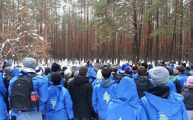 March of the Living participants in the Lupachowo Forest, site of a mass execution of Jews from the town of Tykocin (photo: courtesy) March of the Living participants in the Lupachowo Forest, site of a mass execution of Jews from the town of Tykocin (photo: courtesy)