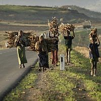 Ethiopian workers carry woods, May, 2008. (photo credit: Michal Fattal/Flash90) Ethiopian workers carry woods, May, 2008. (photo credit: Michal Fattal/Flash90)