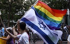 Illustrative: Local Jewish communities in the Bay Area show their support for the LGBTQ community at the San Francisco pride parade. (Daniel Dreifuss/Flash 90/File)