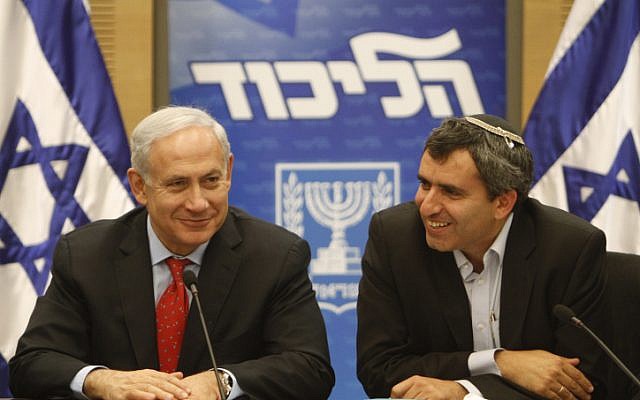 MK Ze'ev Elkin and Prime Minister Benjamin Netanyahu. (photo credit: Miriam Alster/Flash90)