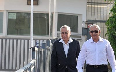 Former president Moshe Katsav, who is serving a seven-year sentence for rape, leaves Ma'asiyahu Prison to attend his son Noam's wedding last May. (Yossi Zeliger/Flash90)