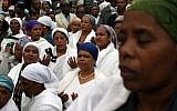Ethiopian Jews take part in a prayer of the Sigd holiday in Jerusalem. (Yoav Ari Dudkevitch/Flash90)