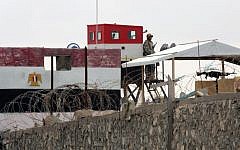 Watchtower of the Egyptian army at the border with Rafah, in the southern Gaza Strip, on February 19, 2013 (photo credit: Abed Rahim Khatib/Flash90)