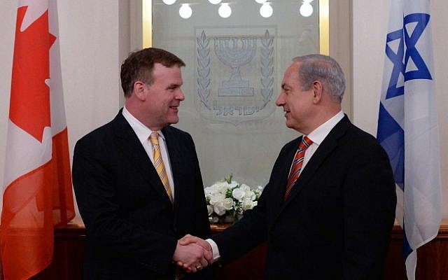 Canadian Foreign Minister John Baird (left) and Prime Minister Benjamin Netanyahu in Jerusalem (photo credit: Kobi Gideon/Flash90) Canadian Foreign Minister John Baird (left) and Prime Minister Benjamin Netanyahu in Jerusalem (photo credit: Kobi Gideon/Flash90)