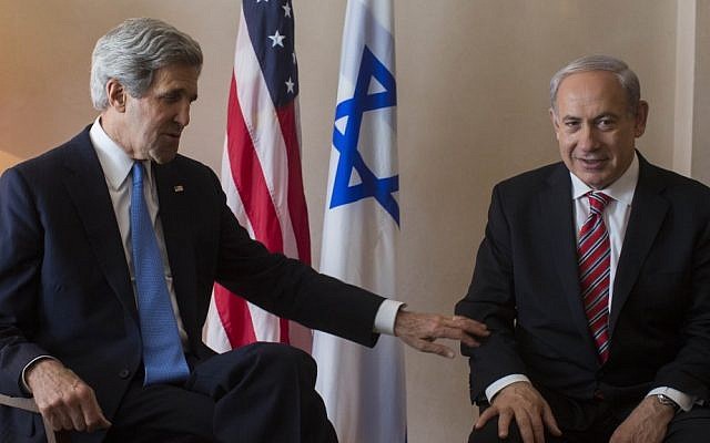 Prime Minister Benjamin Netanyahu with US Secretary of State John Kerry in Jerusalem on April 8, 2013 (photo credit: Yonatan Sindel/Flash90) Prime Minister Benjamin Netanyahu with US Secretary of State John Kerry in Jerusalem on April 8, 2013 (photo credit: Yonatan Sindel/Flash90)