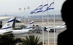 El Al jets parked on the tarmac of Ben Gurion International Airport. (Flash90)