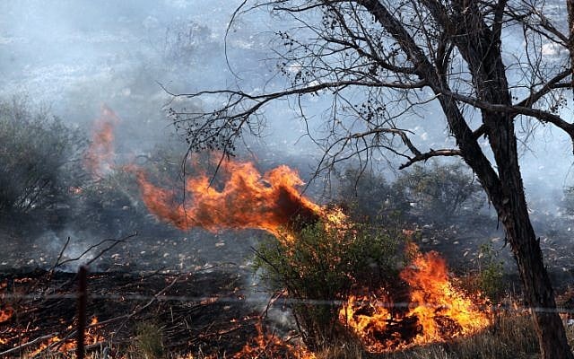A fire burning near Lachish. (illustrative photo credit: Flash90) A fire burning near Lachish. (illustrative photo credit: Flash90)