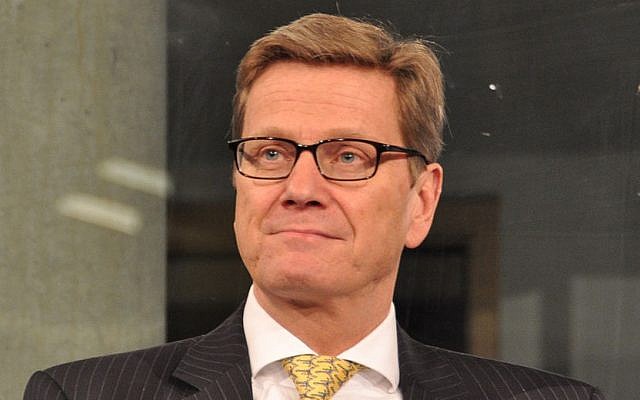 German Foreign Minister Guido Westerwelle (photo credit: CC BY-SA Christliches Medienmagazin/Wikimedia Commons) German Foreign Minister Guido Westerwelle (photo credit: CC BY-SA Christliches Medienmagazin/Wikimedia Commons)