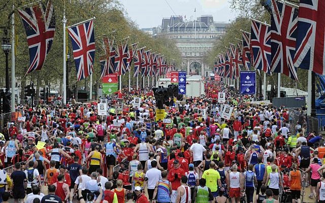 Illustrative: Competitors make their way from the finish area at the London Marathon in 2010. (Tom Hevezi/AP) Illustrative: Competitors make their way from the finish area at the London Marathon in 2010. (Tom Hevezi/AP)