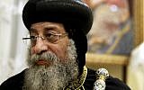 In this Tuesday, Feb. 5, 2013 file photo, Egypt's Coptic Christian Pope, Tawadros II speaks to The Associated Press in the province of Assiut, Egypt (photo credit: AP/Khalil Hamra)