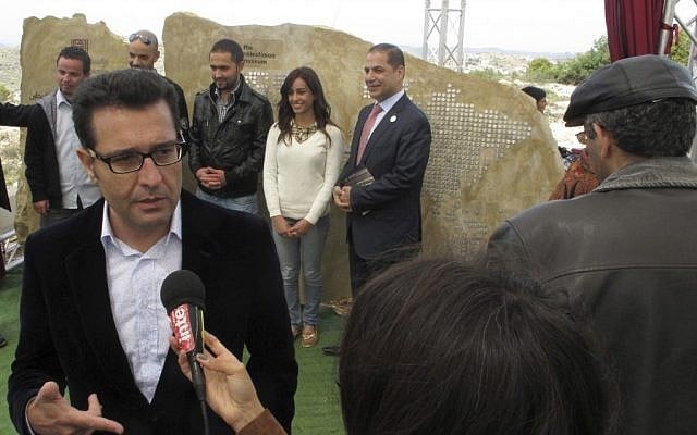 Jack Persekian, director of the Palestinian Museum, talks to the media in the West Bank town of Birzeit, Thursday, April 11 (photo credit: AP/Diaa Hadid) Jack Persekian, director of the Palestinian Museum, talks to the media in the West Bank town of Birzeit, Thursday, April 11 (photo credit: AP/Diaa Hadid)