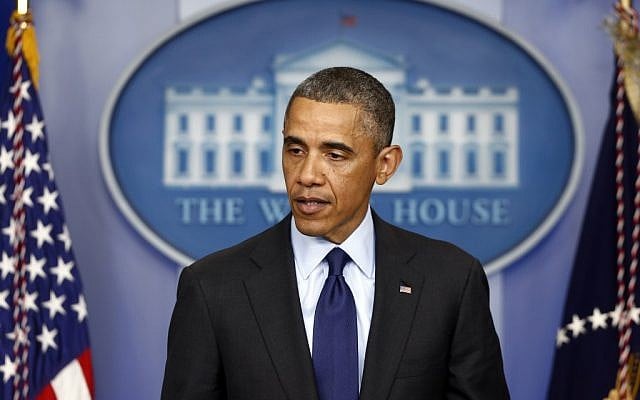US President Barack Obama speaks in the Brady Press Briefing at the White House in Washington, Friday, April 19, 2013, regarding the Boston Marathon bombing. (photo credit: AP/Charles Dharapak) US President Barack Obama speaks in the Brady Press Briefing at the White House in Washington, Friday, April 19, 2013, regarding the Boston Marathon bombing. (photo credit: AP/Charles Dharapak)