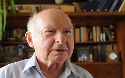 Warsaw Ghetto survivor Jakub Gutenbaum, 83, in Warsaw, Poland, on Thursday, April 18, 2013 (photo credit: AP/Alik Keplicz)