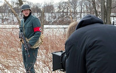 Filming in the woods opposite Harvard for 'Wallace Seeks Solace.' (photo credit: courtesy)