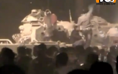 An illustrative photo of clashes between Copts and Muslims in Cairo in March 2011 (photo credit: YouTube live footage)