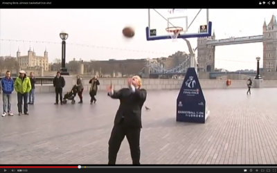 Boris Johnson makes his shot on April 8 (YouTube Screen Shot)