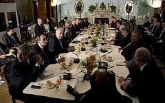 Arab League leaders meeting with US officials at Blair House in Washington on Monday. (photo credit: AP/Manuel Balce Ceneta)