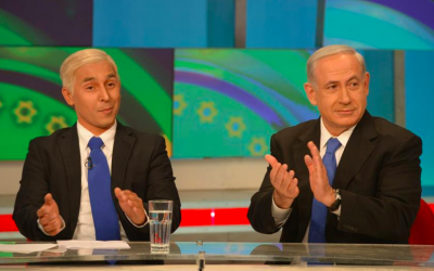 Bibi and Bibi on 'Eretz Nehederet', in honor of Israel's 65th (Courtesy 'Eretz Nehederet' Facebook page)