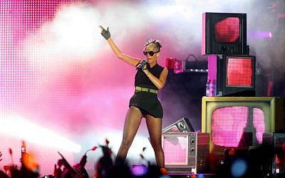 Rihanna performs at Tel Aviv as part of her 'Last Girl on Earth' tour, May 2010. . Rihanna was one of the celebrities whose explicit photos were released online this week. (photo credit: Flash90)