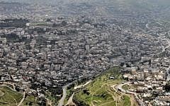A bird's eye view of the Arab neighborhood of Silwan in East Jerusalem (photo credit: Nati Shohat/Flash90)