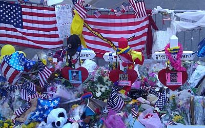 Memorial for victims of the Boston Marathon attack. (photo credit: Matt Lebovic/Times of Israel) Memorial for victims of the Boston Marathon attack. (photo credit: Matt Lebovic/Times of Israel)