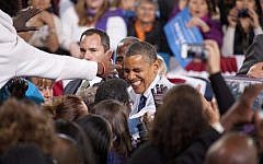 US President Barack Obama smiles during a campaign stop in Las Vegas, Nevada, November 2012 (Obama image vis Shutterstock)