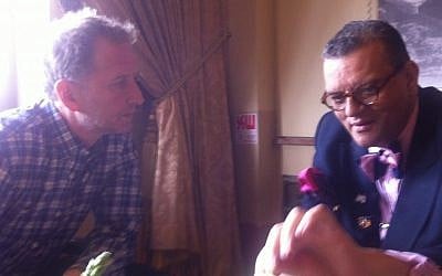 Canon Andrew White, with The Times of Israel's David Horovitz, in Jerusalem on April 9 (photo: ToI staff) Canon Andrew White, with The Times of Israel's David Horovitz, in Jerusalem on April 9 (photo: ToI staff)