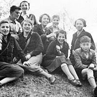 Local Zionist youth group outing in Halle, 1937. Eber's older sister Lore is at far left in first row. (photo credit: courtesy)