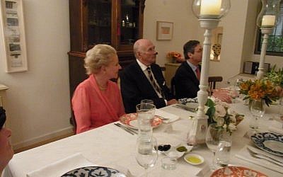 Prince Dimitri Romanov (center) and his wife, Princess Dorrit, in Jerusalem last week. On the right is former ambassador Danny Ayalon. (photo credit: Courtesy of Hila Solomon/Spoons)