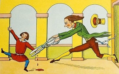 Conrad and the scissorman (photo: courtesy)