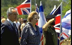 Shimon Peres and Margaret Thatcher, undated. (photo credit: Yaakov Saar/GPO)