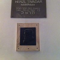 A sign marking the Budapest home where Theodor Herzl was born (photo credit: Aaron Kalman) A sign marking the Budapest home where Theodor Herzl was born (photo credit: Aaron Kalman)