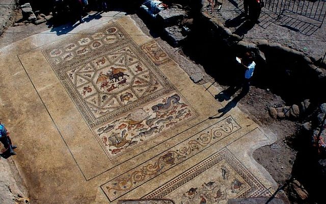 Excavation of the Lod mosaic (photo credit: Niki Davidov/courtesy of the Israel Antiquities Authority) Excavation of the Lod mosaic (photo credit: Niki Davidov/courtesy of the Israel Antiquities Authority)