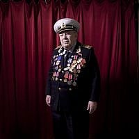 Soviet Jewish World War Two veteran David Rivelsky, Wednesday, April 17, 2013. In 1941 he took part in the heroic defense of Leningrad and was awarded with the medal "Defense of Leningrad." (photo credit:AP/Oded Balilty)
