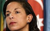 US Ambassador to the UN Susan Rice listening during a news conference at the UN in June 2012. (photo credit: AP/Bebeto Matthews)