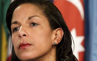 US Ambassador to the UN Susan Rice listening during a news conference at the UN in June 2012. (photo credit: AP Photo/Bebeto Matthews)