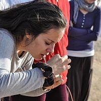 Samantha manages to insert the mall tube in her nose and pull it out her mouth (photo credit: Michal Shmulovich)