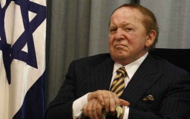 US billionaire businessman Sheldon Adelson, in Jerusalem, 12 August 2007. photo credit: Flash90) US billionaire businessman Sheldon Adelson, in Jerusalem, 12 August 2007. photo credit: Flash90)