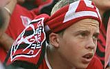 An eager Hapoel Katamon fan (photo credit: Yossi Zamir/Flash 90)