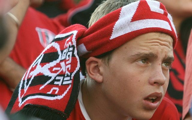 An eager Hapoel Katamon fan (photo credit: Yossi Zamir/Flash 90)