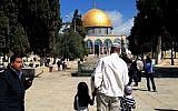 Religious Jews visiting the Temple Mount, March 27, 2013. (photo credit: Sliman Khader/Flash90)