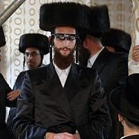 Tens of thousands of Ultra-Orthodox Jews from the Belz Hassidic dynasty attend the wedding ceremony of Rabbi Shalom Rokach, the grandson of the Belz Rabbi, to Hana Batya Pener on May 22, 2013.(Photo credit: Yaakov Naumi/Flash90)