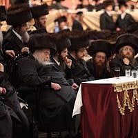 Tens of thousands of Ultra-Orthodox Jews from the Belz Hassidic dynasty attend the wedding ceremony of Rabbi Shalom Rokach, the grandson of the Belz Rabbi, to Hana Batya Pener on May 22, 2013.(Photo credit: Yaakov Naumi/Flash90)