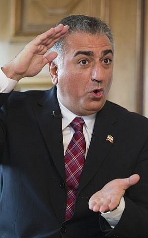 Iranian National Council spokesman Reza Pahlavi, the son of the last shah of Iran. (AP Photo/Michel Euler)