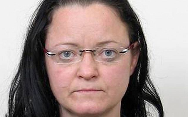 This undated photo provided by the German police shows terror suspect Beate Zschaepe after her arrest in 2011 (photo credit: AP/BKA)