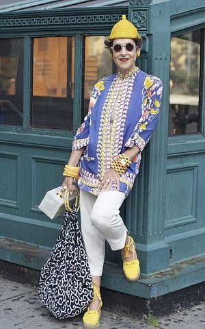 Tziporah Salamon is a rhapsody in blue. (Courtesy of Ari Seth Cohen, advancedstyle.blogspot.com)