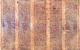 Part of a document said by an Italian expert to be the oldest known complete Torah scroll. (photo credit: AP Photo/Alma Mater Studiorum Universita' di Bologna)
