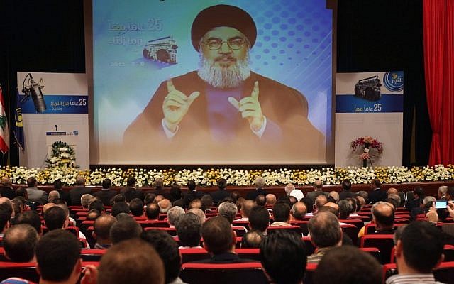 Hezbollah leader Sheik Hassan Nasrallah speaks via video during a conference, held in a southern suburb of Beirut, Lebanon, early May. (photo credit: AP/Hussein Malla) Hezbollah leader Sheik Hassan Nasrallah speaks via video during a conference, held in a southern suburb of Beirut, Lebanon, early May. (photo credit: AP/Hussein Malla)