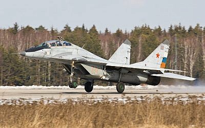 A Russian-made MiG-29 fighter jet (photo credit: Dmitry A. Mottl/Wikimedia Commons)